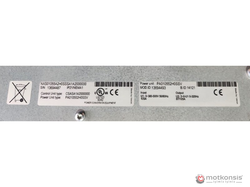İkinciel VACON NXS01055A2H0SSSA1A2 45kW Sürücü