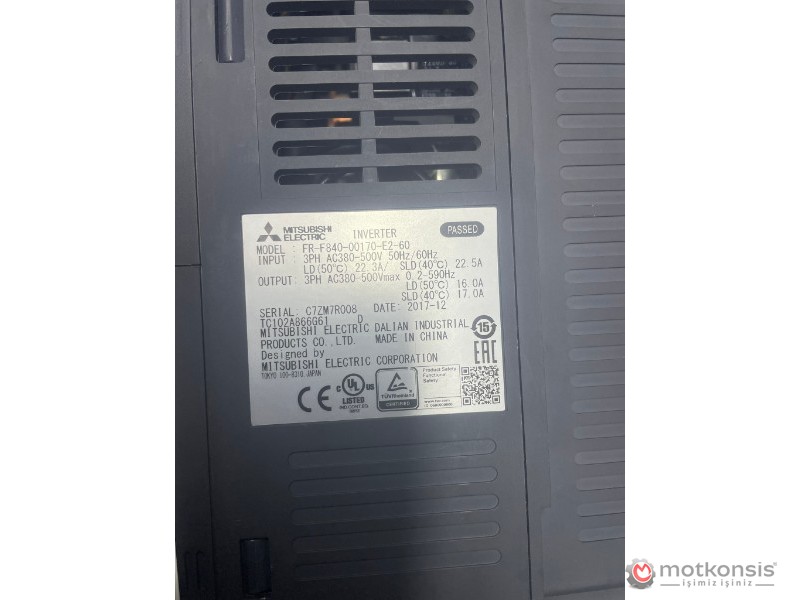 İkinciel Mitsubishi - F800 7.5KW- (FR-F840-00170-E2-60)(C7ZM7R008)