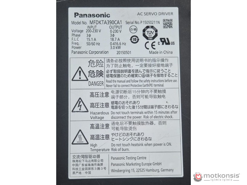 İkinciel PANASONIC MFDKTA390 AC SERVO DRIVE